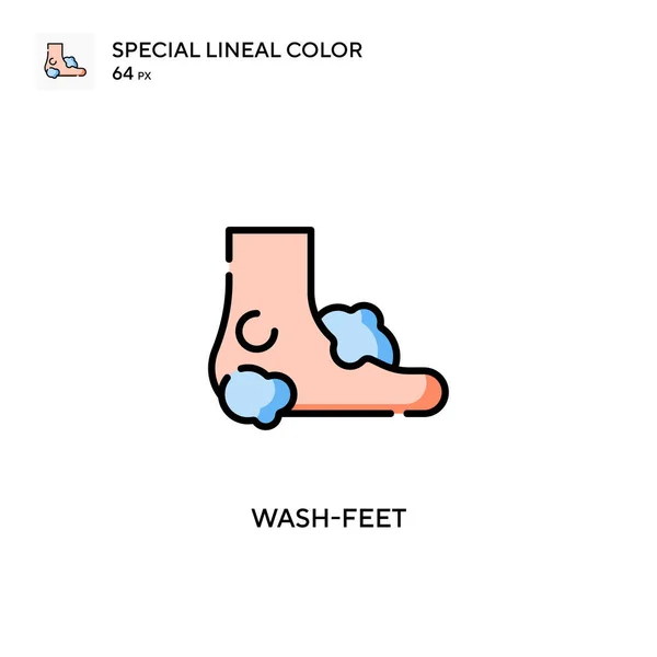 Πλένονται Πόδια Ειδική Lineal Εικονίδιο Χρώμα Πρότυπο Σχεδίασης Συμβόλων Εικονογράφησης — Διανυσματικό Αρχείο