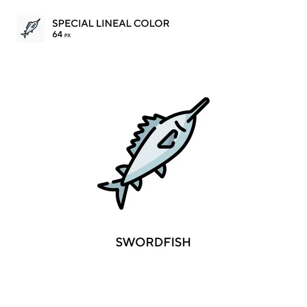 Schwertfisch Spezielles Lineares Farbsymbol Illustration Symbol Design Vorlage Für Web — Stockvektor