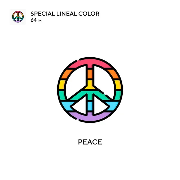 Ícone Cor Linear Especial Peace Modelo Design Símbolo Ilustração Para — Vetor de Stock