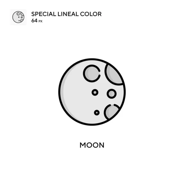 Moon Spezielle Lineare Farbsymbole Illustration Symbol Design Vorlage Für Web — Stockvektor