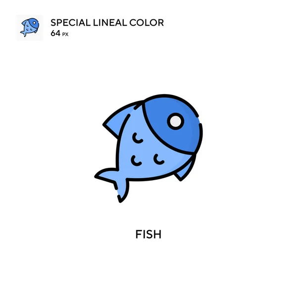 Pesce Speciale Icona Colori Lineari Modello Disegno Simbolo Illustrazione Elemento — Vettoriale Stock