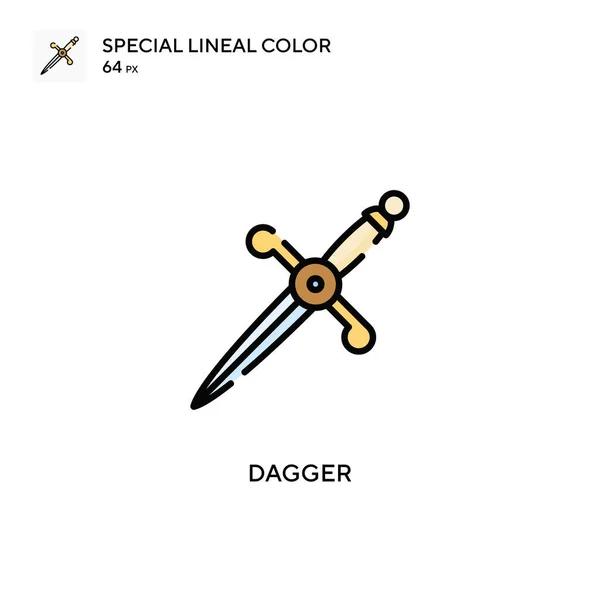 Dagger Special Lineal Color Icon Illustration Symbol Design Template Web — Stock Vector