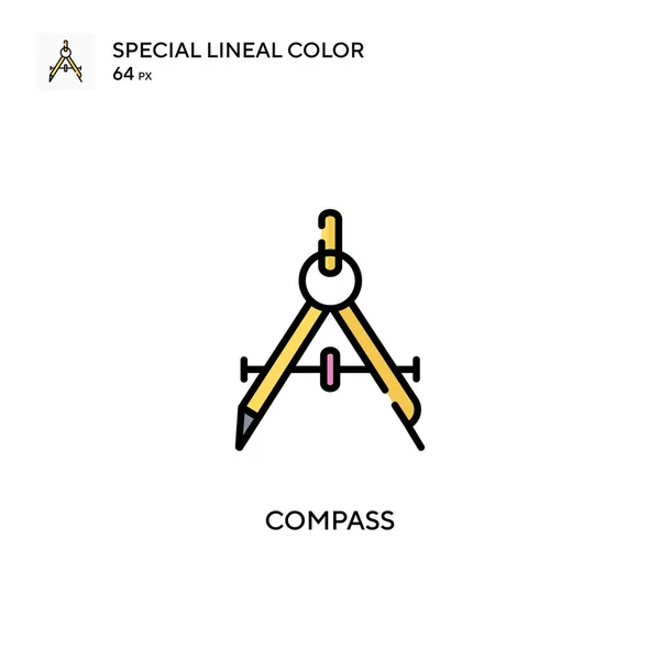 Kompas Specjalna Ikona Koloru Linii Ilustracja Szablonu Projektu Symbolu Dla — Wektor stockowy