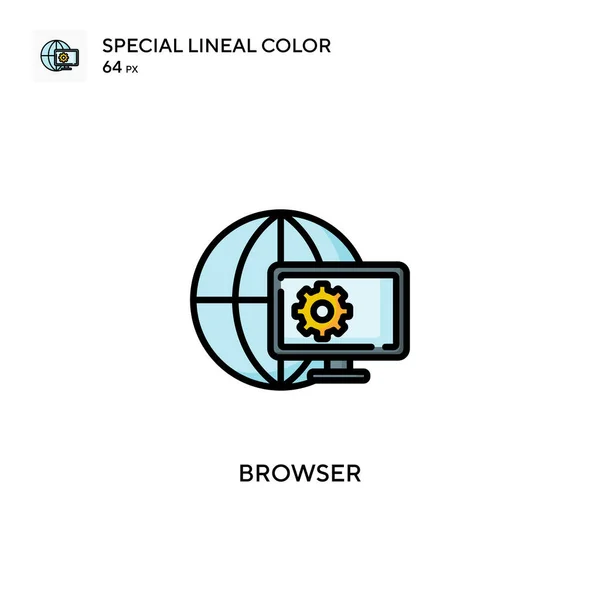 Browser Speciale Lijnkleur Pictogram Illustratie Symbool Ontwerp Sjabloon Voor Web — Stockvector