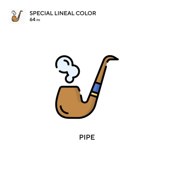 Pipe Ícone Cor Linear Especial Modelo Design Símbolo Ilustração Para — Vetor de Stock