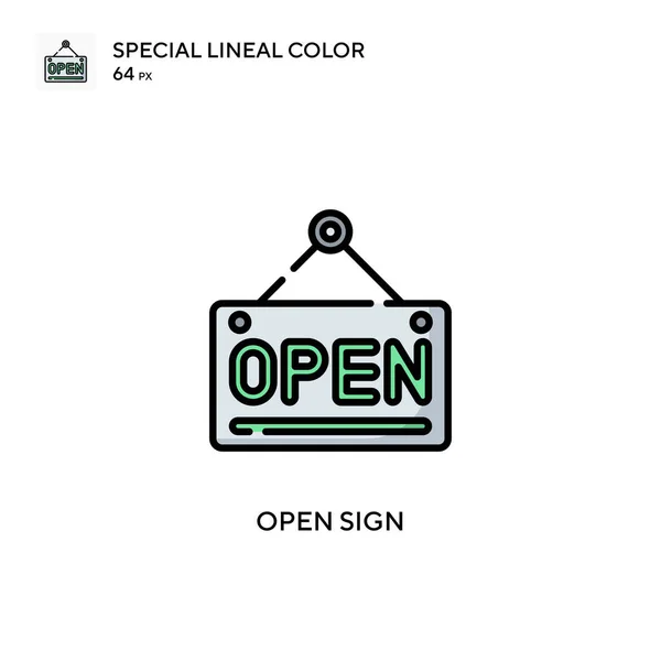Nyitott Jel Különleges Lineáris Szín Ikon Illusztráció Szimbólum Design Sablon — Stock Vector