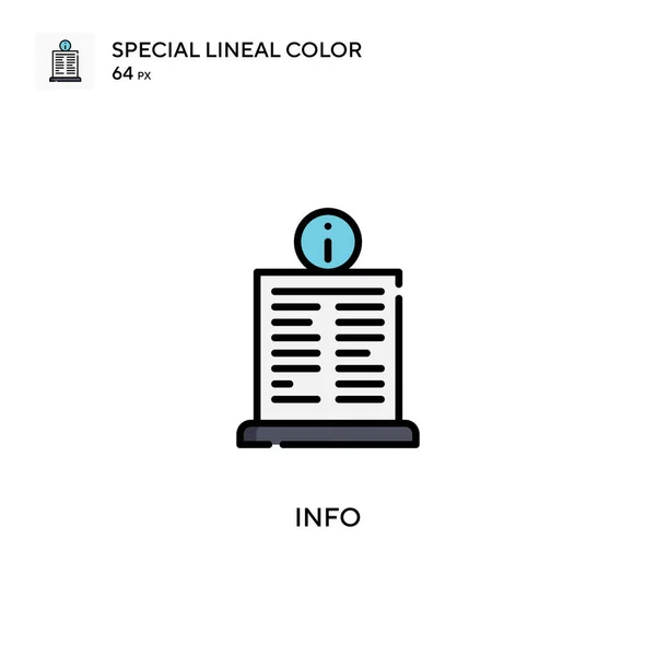 Info Speciell Linjal Färg Ikon Illustration Symbol Design Mall För — Stock vektor