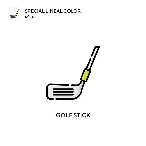 Golf Stick Különleges Lineáris Szín Ikon Illusztráció Szimbólum Design Sablon — Stock Vector