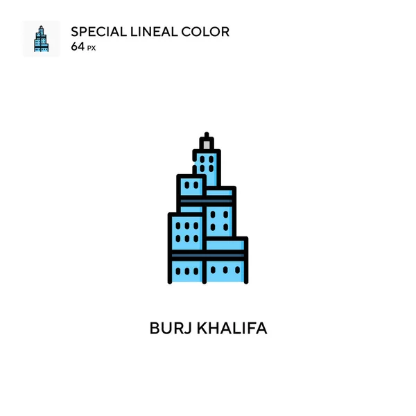 Burj Khalifa Icono Especial Color Lineal Plantilla Diseño Símbolo Ilustración — Vector de stock