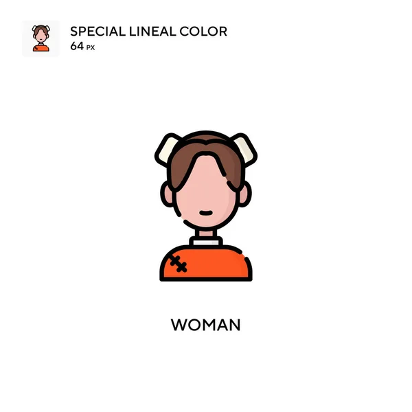 Femme Spécial Lineal Icône Couleur Modèle Conception Symbole Illustration Pour — Image vectorielle