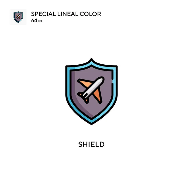 Shield Speciale Lijnkleur Icoon Illustratie Symbool Ontwerp Sjabloon Voor Web — Stockvector