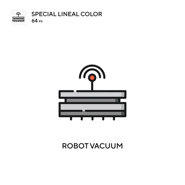 Robot Próżnia Specjalna Ikona Koloru Linii Ilustracja Szablonu Projektu Symbolu — Wektor stockowy