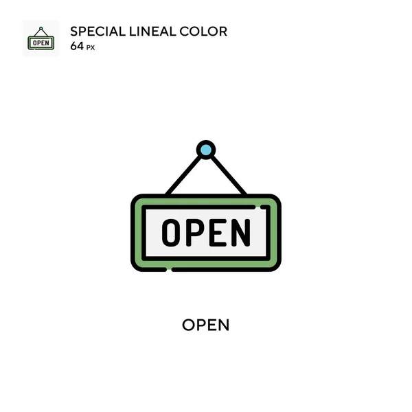 Öppna Speciella Linjal Färg Ikon Illustration Symbol Design Mall För — Stock vektor