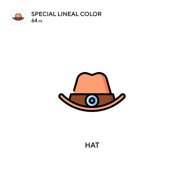 Chapeau Icône Couleur Spéciale Linéaire Modèle Conception Symbole Illustration Pour — Image vectorielle