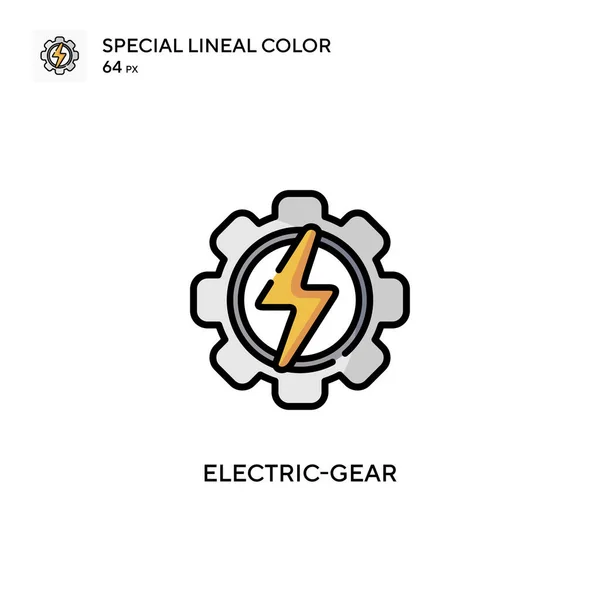 Electric Gear Special Lineal Color Icon Illustration Symbol Design Template — Stock Vector