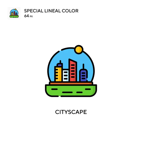 城市景观特殊的线条色彩图标 Web移动Ui元素的说明性符号设计模板 — 图库矢量图片