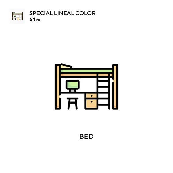 Кровать Особый Цвет Значок Шаблон Оформления Символов Иллюстрации Веб Мобильного — стоковый вектор