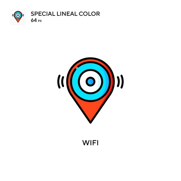 Wifi Speciale Icona Colori Lineari Modello Disegno Simbolo Illustrazione Elemento — Vettoriale Stock