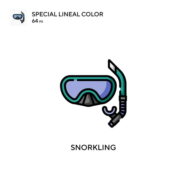 Snorkling Special Lineal Χρώμα Εικονίδιο Πρότυπο Σχεδίασης Συμβόλων Εικονογράφησης Για — Διανυσματικό Αρχείο