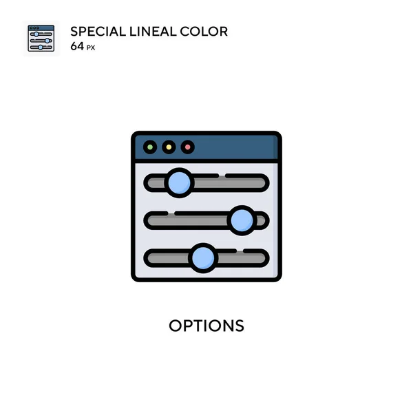 Seçenekler Özel Çizgi Renk Simgesi Web Mobil Ögesi Için Resimleme — Stok Vektör