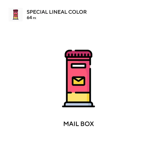 邮筒特殊线形彩色图标 Web移动Ui元素的说明性符号设计模板 — 图库矢量图片