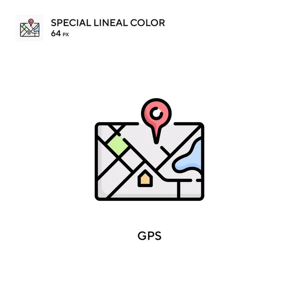 Gps Specjalna Ikona Koloru Linii Ilustracja Szablonu Projektu Symbolu Dla — Wektor stockowy