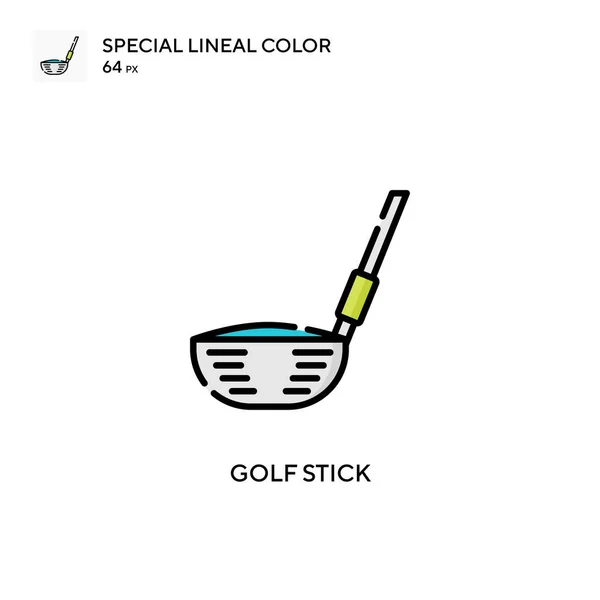 Golf Stick Különleges Lineáris Szín Ikon Illusztráció Szimbólum Design Sablon — Stock Vector