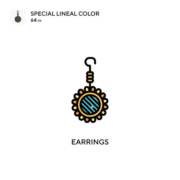 Pendientes Icono Especial Color Lineal Plantilla Diseño Símbolo Ilustración Para — Vector de stock