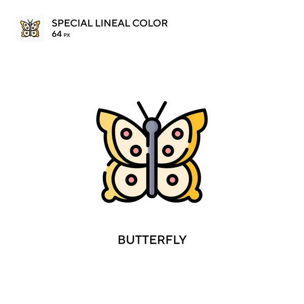 Mariposa Icono Especial Color Lineal Plantilla Diseño Símbolo Ilustración Para — Archivo Imágenes Vectoriales
