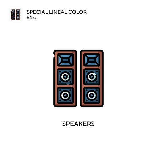 Högtalare Speciell Linjal Färg Ikon Illustration Symbol Design Mall För — Stock vektor