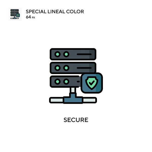Icono Color Lineal Secure Special Plantilla Diseño Símbolo Ilustración Para — Archivo Imágenes Vectoriales
