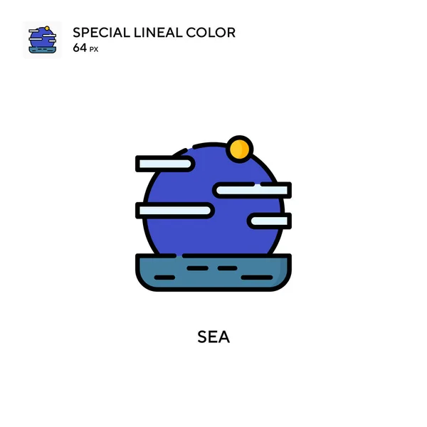 Sea Special Lineal Renk Ikonu Web Mobil Ögesi Için Resimleme — Stok Vektör