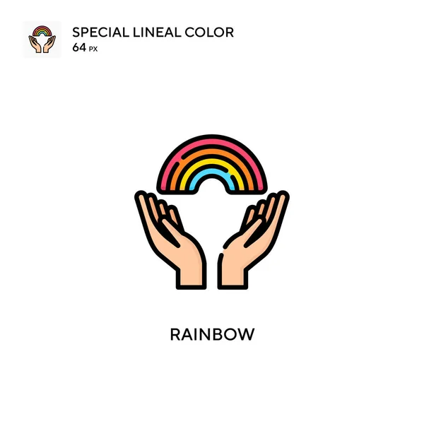 Rainbow Special Linjal Färg Ikon Illustration Symbol Design Mall För — Stock vektor