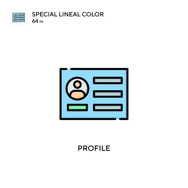Profil Specjalna Ikona Koloru Linii Ilustracja Szablonu Projektu Symbolu Dla — Wektor stockowy