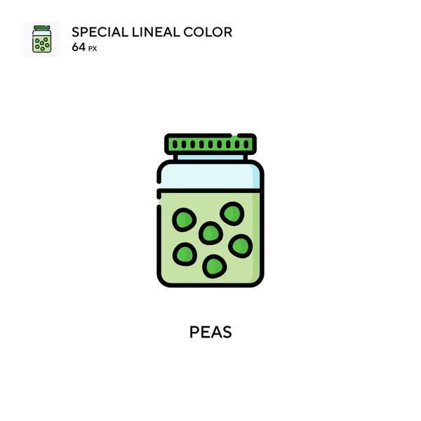 Guisantes Icono Especial Color Lineal Plantilla Diseño Símbolo Ilustración Para — Vector de stock