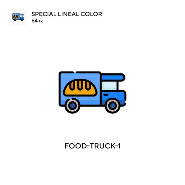 Food Truck Speciell Linjal Färg Ikon Illustration Symbol Design Mall — Stock vektor