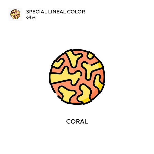 Icono Color Lineal Coral Special Plantilla Diseño Símbolo Ilustración Para — Vector de stock