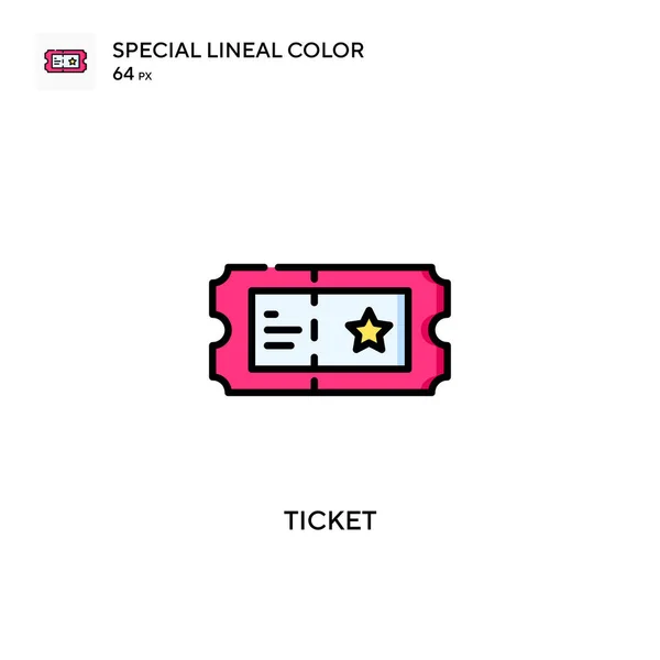 Ticket Speciale Lineal Kleur Pictogram Illustratie Symbool Ontwerp Sjabloon Voor — Stockvector