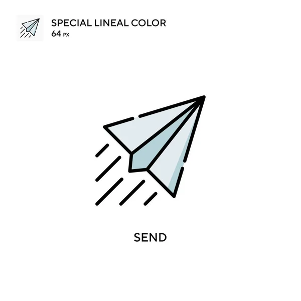 Enviar Icono Color Lineal Especial Plantilla Diseño Símbolo Ilustración Para — Vector de stock