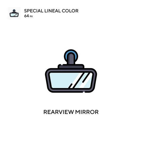 Espejo Retrovisor Icono Color Lineal Especial Plantilla Diseño Símbolo Ilustración — Vector de stock