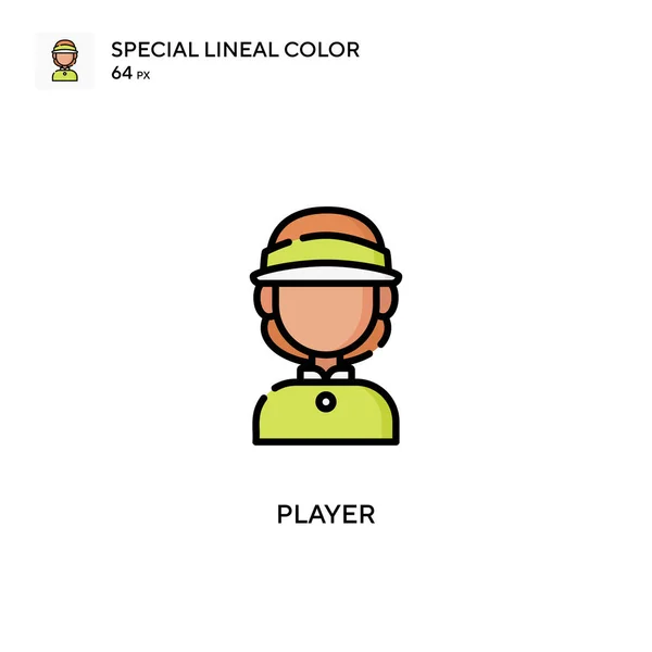Giocatore Speciale Icona Colori Lineari Modello Disegno Simbolo Illustrazione Elemento — Vettoriale Stock