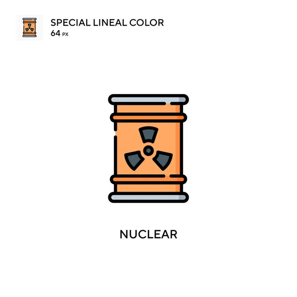 Πυρηνική Ειδική Γραμμή Εικονίδιο Χρώματος Πρότυπο Σχεδίασης Συμβόλων Εικονογράφησης Για — Διανυσματικό Αρχείο