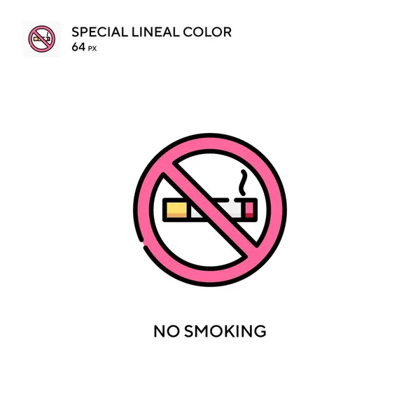 Zákaz Kouření Speciální Ikona Lineární Barvy Šablona Návrhu Symbolu Ilustrace — Stockový vektor