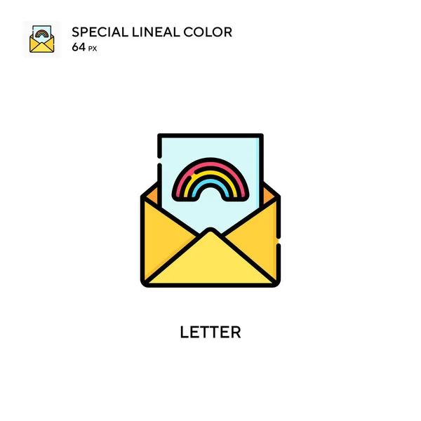 Lettre Icône Spéciale Couleur Linéaire Modèle Conception Symbole Illustration Pour — Image vectorielle