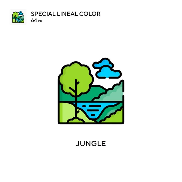 Jungle Speciale Lijnkleur Icoon Illustratie Symbool Ontwerp Sjabloon Voor Web — Stockvector