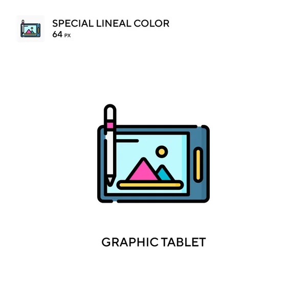 Grafik Tablet Spezielle Lineare Farbsymbole Illustration Symbol Design Vorlage Für — Stockvektor