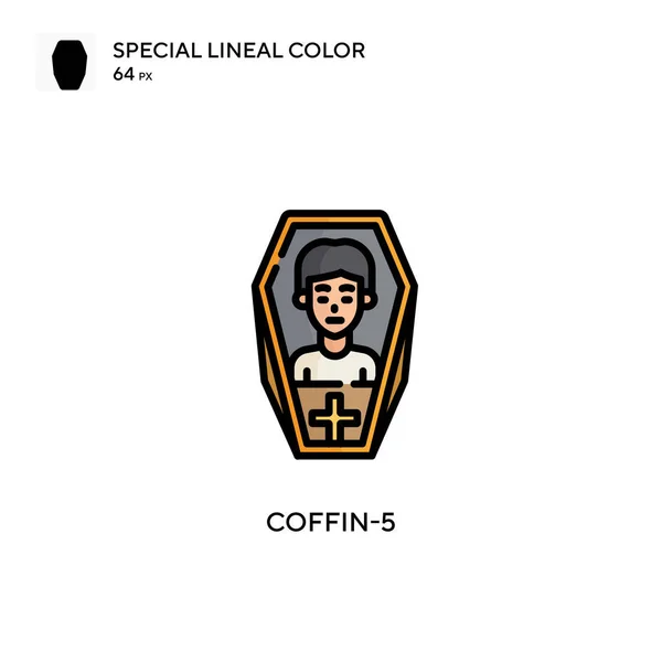 Coffin Special Lineal Color Icon Illustration Symbol Design Template Web — Stock Vector