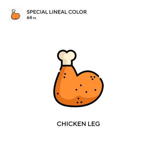 Ikon Warna Lineal Khusus Kaki Ayam Templat Desain Simbol Ilustrasi - Stok Vektor