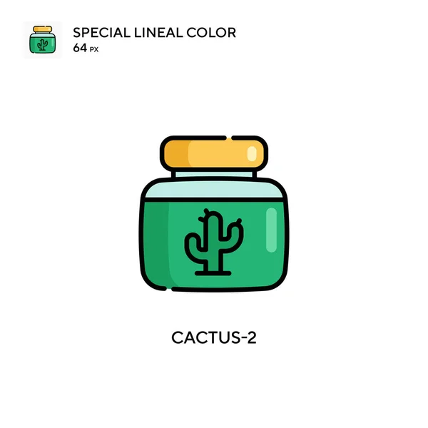 Cactus Icono Especial Color Lineal Plantilla Diseño Símbolo Ilustración Para — Vector de stock