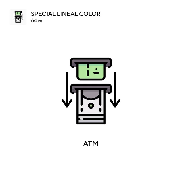 Atm Speciale Icona Colori Lineari Modello Disegno Simbolo Illustrazione Elemento — Vettoriale Stock